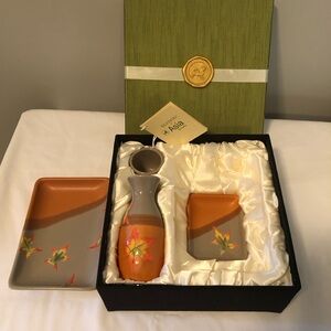 Silverstein for Asia Society, 4 Piece Sushi Set, Maple, Stoneware, like new!